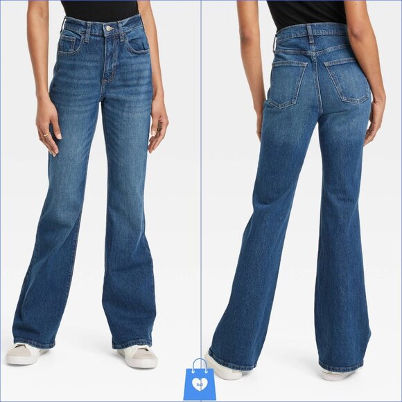 Size 2 - Womens High-Rise Flare Jeans - Universal Thread - Medium Wash - Picture 1 of 7